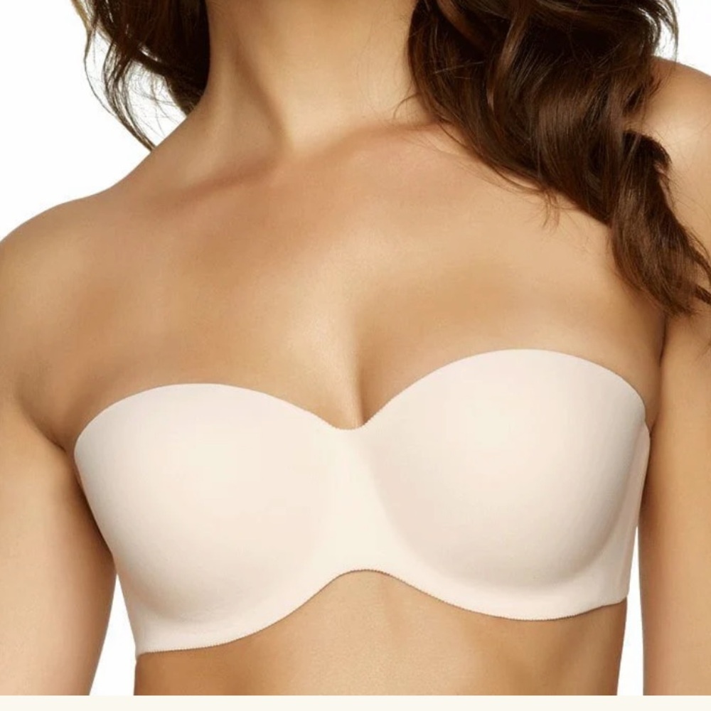 Cream Padded Bra Strapless